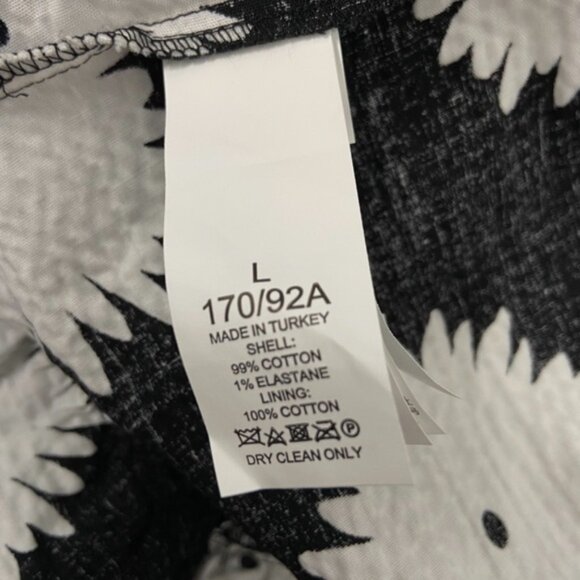 Kate Spade Pom Pom Floral Smocked Maxi Dress Sz L Black/White Excellent Cond - Picture 11 of 14